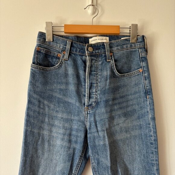 Aritzia Denim Forum The Yoko High Rise Slim Denim Jeans Washed Blue 28L Size 27 - Picture 5 of 8